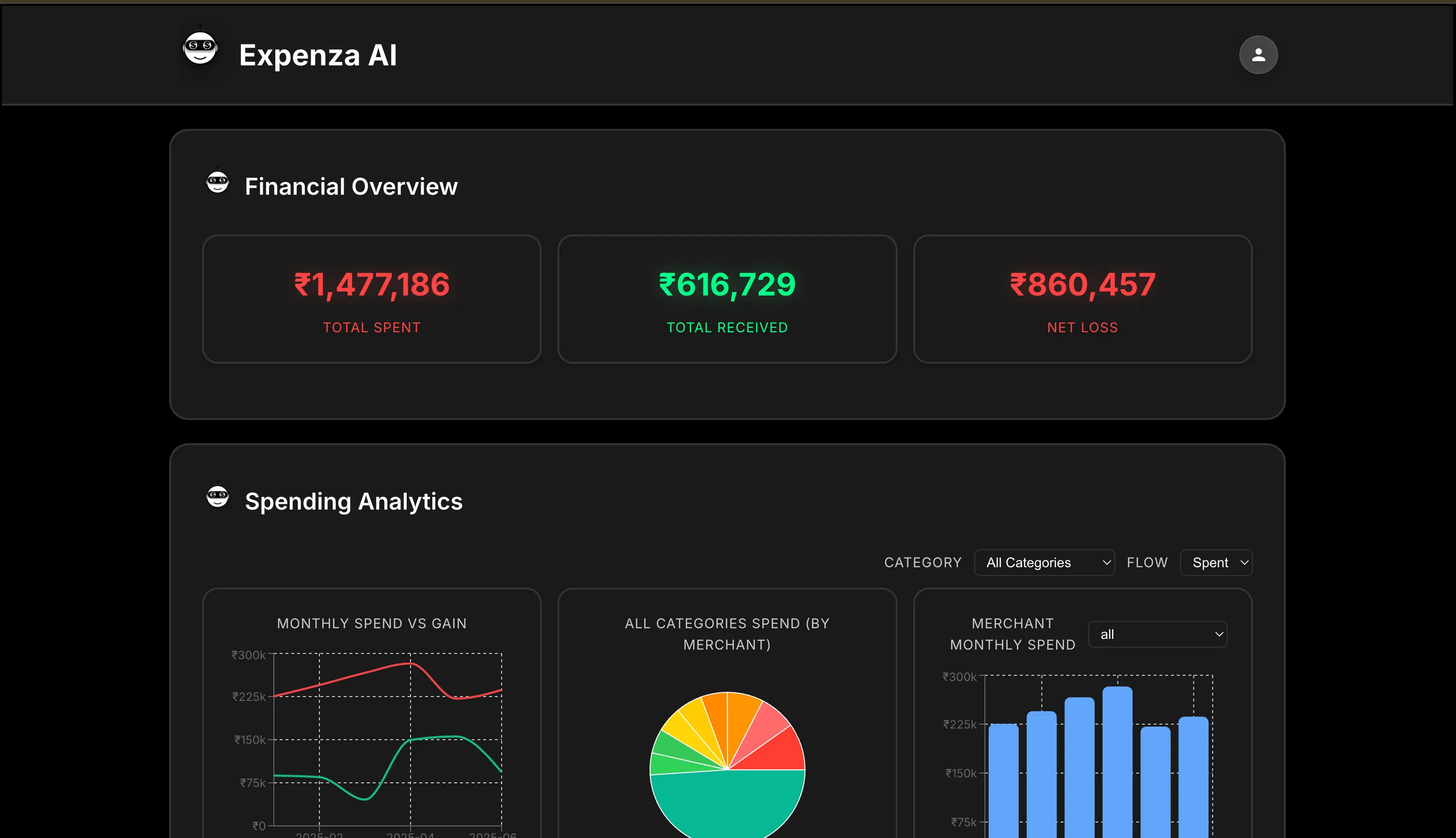 Screenshot of Expenza AI